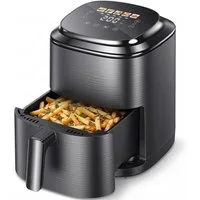 oyajia Heißluftfritteuse 4L AirFryer mit LED-Touchscreen, 80-200°C, 5 Kochfunktionen, Spülmaschinenfest, 1500 W, Backen, Grillen, Auftauen, Air Technologie 90% weniger Öl