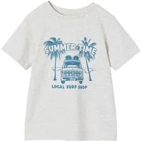 vertbaudet Kurzarmshirt T-Shirt mit Print für Jungen BASIC
