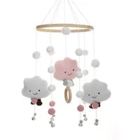 CLTYQ Mobile Windspiele,Windspiele mit Filzkugeln, 3D-Wolkenpuppen (Set), mobile zimmer Bett Windspiel