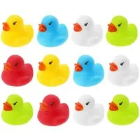 Wellgro Badespielzeug 12er Set Badeenten - bunt, je ca. 3,5 x 3 cm (12-tlg)