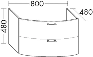 Burgbad Waschtischunterschrank System 30 Preisgruppe 2 Echo 480x800x473 Eiche Dekor Nachtschwarz WUYC080F7321
