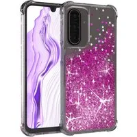 EAZY CASE Handyhülle Liquid Glittery Case für Samsung Galaxy A17 6,7 Zoll, Bumper Case Back Cover Glitter Glossy Handyhülle Etui Violett Lila