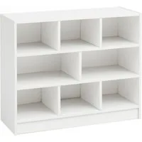 Wohnling Standregal WL5.819 Bücherregal WL5.819 Weiß Holzregal Holz Regal Flurregal, Weiß 80x68,5x29,5 cm, Bücherregal Modern Schmal, Flurregal mit Fächern, Ablageregal Schuhregal