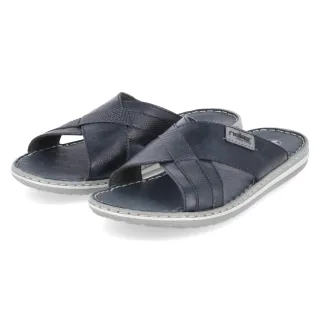 Rieker Pantoletten  Blau - Gr. 40 -  Leder und Synthetik
