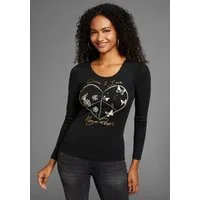 KangaROOS Langarmshirt mit Herz-Print