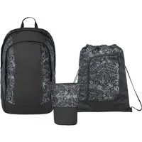 Satch Schulranzen Schulrucksack-Set AIR Street Ink 3-teilig (3-teilig), Schulranzen, ergonomisch, Laptop-Fach, Your-Size-System