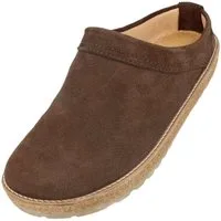 Haflinger Travel Classic Eleganter Clog aus Leder mit Korkfußbett und Gummisohle Hausschuh