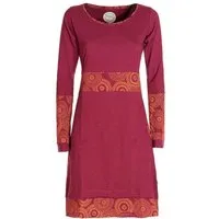 Vishes Tunikakleid Damen Langarm Longshirt-Kleid Sweatkleid Shirt-Kleid Tunika-Kleid Hippie, Guru, Retro Style