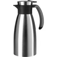 Isolierkanne SOFT GRIP, 1 Liter edelstahl/schwarz, Quick Tip Verschluss