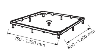 HSK Montagerahmen, für Marmor- Polymer-Duschwannen 75 x 80 bis 120 x 120, 590120 590120
