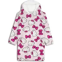 Aymax sprl Fleeceponcho Hello Kitty Sweat Poncho – Coral Fleece Kuschelponcho Erwachsene