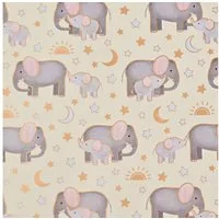 Star Geschenkpapier, Geschenkpapier Elefant mit Baby 70cm x 2m Rolle Mond & Sterne Motiv