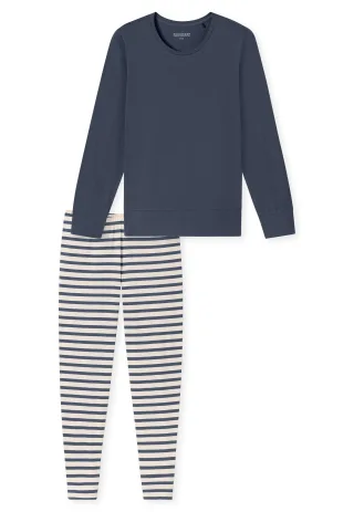 SCHIESSER - Schlafanzug lang jeansblau - Gr. - 44