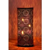 Marrakesch Orient & Mediterran Interior Teelichthalter Orientalisches Windlicht Amelle modern aus Metall in Schwarz 30 cm (1 St), Handarbeit