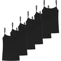 uncover by SCHIESSER Unterhemd 6er Pack Cotton (Spar-Set, 6-St) Spaghetti Top - Baumwolle - Atmungsaktiv - Schmale Träger