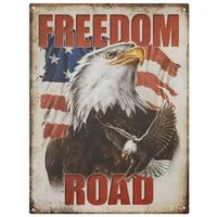 Moritz Metallschild Blechschild Freedom Road Adler Eagle USA, (Einzeln), 25 x 33 cm Vintage Retro Deko Schild Metallschild Wandbild Schild