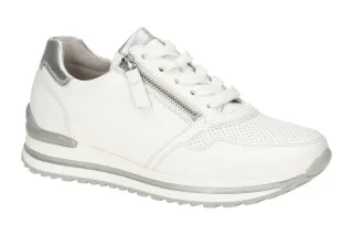 Gabor 86.528.50 TURIN Sneaker wei? silber - Echtleder Comfort Fu?bett
