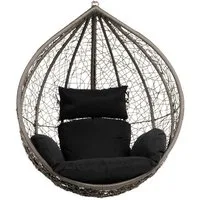 HOME DELUXE Hängesessel Polyrattan Hängesessel CIELO - Nur Korb (Set, Korb und Kissen), inklusive Sitz-, Seiten- und Rückenkissen