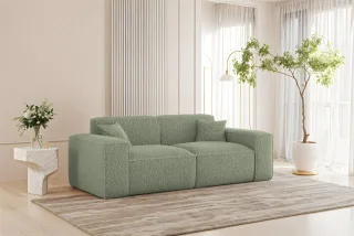 Sofa Designersofa CELES PREMIUM 2-Sitzer in Stoff Sven Hellgrün