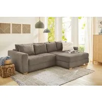 Jockenhöfer Gruppe Ecksofa Kampen L-Form, B: 288 cm, Liegefl. 153x245 cm, mit Bettfunktion, Bettkasten & Zierkissen, Federkern