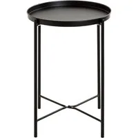 HAKU Beistelltisch Sofatisch, Wohnzimmertisch (1-St), rund - aus Metall Schwarz - Ø/H 39/50 cm