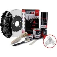 OMAC Sprühfarbe OMAC Bremssattellack New York Schwarz Glänz Auto Lack Set, Hitzbeständig, Starke Haftung, Einfache DIY-Anwendung