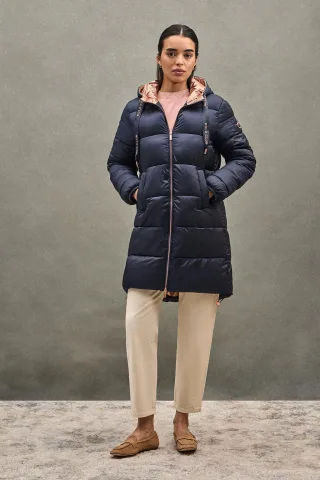 Mantel Ingrid marineblau mit Polo Club-Logo