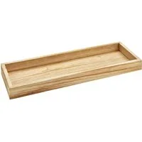 Spetebo Dekotablett Holz Deko Schale eckig - Natur Kerzentablett mit Rand (Anzahl, 1 St., Stück), mit erhöhtem Rand