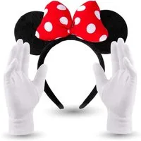 TK Gruppe Kostüm Minnie Mini Maus Ohren Kostüm Set 2 in 1 - Fasching & Karneval