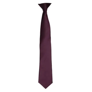 Premier Colours Herren Satin Clip Krawatte (Aubergine)