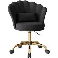 HawthyHome Bürostuhl Schreibtischstuhl mit Blütenrückenlehne, drehbar und höhenverstellbar (1 St), Samtbezug mit Kopfkissen, ergonomischer Stuhl
