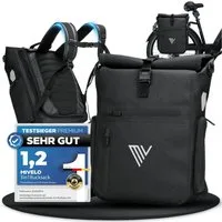 MIVELO Fahrradtasche 3in1 Gepäckträgertasche mit Rucksackfunktion Schultergurt wasserdicht, geräumiges Hauptfach, Außentaschen, Laptopfach