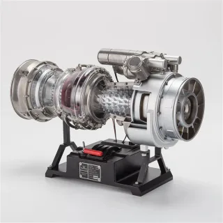 Teching DM136 DIY Turboshaft Engine Model Kit DIY 1/4 Scale Metal Build Your Own Military Helicopter Engine for Adults T