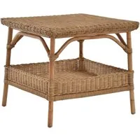 Krines Home Beistelltisch Rattan-Tisch Beistelltisch Quadratisch Wohnzimmer Tisch Ablage 59x59, Couchtisch Rattan, zusätzliche Ablage