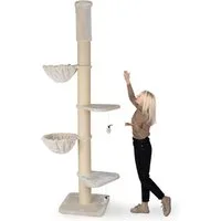 Happypet Kratzbaum LEONARDO, XXL Deckenhoch, 250 bis 275 cm, Katzenkratzbaum für Maine Coon