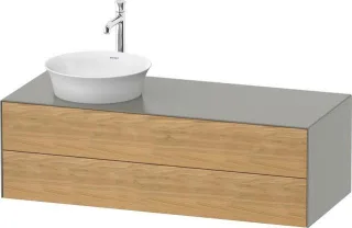 Duravit White Tulip Konsolenwaschtischunterbau wandhängend Natur Eiche & Stein Grau Matt & Seidenmat WT4987LH5920010