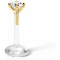 Karisma Schmuck Nasenpiercing Lippenpiercing PTFE Push Labret – Herz Aufsatz aus Echtgold 750, (18 Karat), Tragus Helix