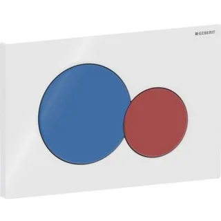 Geberit Sigma01 Betätigungsplatte, blau rot, für 2-Mengen-Spülung, 115770LB5 115770LB5