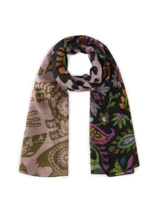 Schal aus recyceltem Polyester im Muster-Mix rosa - Gr. - ONE SIZE