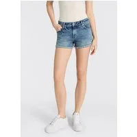 HUGO Jeansshorts Galimon Mid Rise, geschnittener Saum