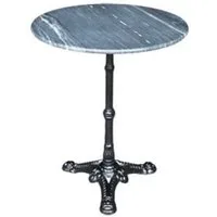 Lesli Living Gartentisch Cafetisch Balkontisch Bistrotisch Marmortisch Gastro grau Ø60x73cm, Marmorplatte