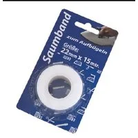 Versteifungsband Saumband zum Aufbügeln, 15 Meter, Weiß, Zum Aufbügeln von Stoffsäumen geeignet., (Rolle, 1-St., Saumband), Saumband Bügelband Textilklebeband Nähzubehör