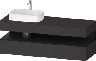 Duravit Qatego Konsolenwaschtischunterbau wandhängend Graphit Supermatt 1600x550x600 mm - QA47770168 QA4777016800010