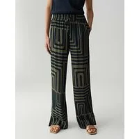 OPUS PANTS Stoffhose MALOTTA ABSTRACT mit Schlitzdetail am Saum