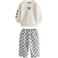 Next Top & Hose Langarmshirt und Hose mit weitem Bein im Set (2-tlg)