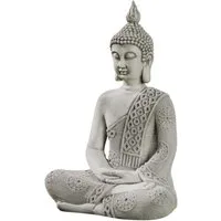 gartendekoparadies.de Gartenfigur Thailändische Buddha Statue, Steinfigur H. 49 cm, 16 kg, Frostsicher