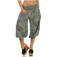malito more than fashion Haremshose malito Damen kurze Aladinhose mit Print, Haremshose zum Tanzen, kurze Pluderhose mit Allover Print