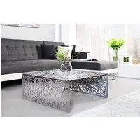 riess-ambiente Couchtisch ABSTRACT 60cm silber, Wohnzimmer · Metall · eckig · Handarbeit · Gap Design · Modern
