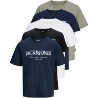 Jack & Jones Print-Shirt (Spar Set, 5er-Pack) T-Shirts mit Aufdruck aus Baumwolle