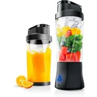 ibettertec Akku-Smoothie-Maker Portable Tragbarer Entsafterbecher wiederaufladbar Mixer to go700ml, kabellos,700ml,kompakter Mixerbecher,6000mAh Akku für Smoothies